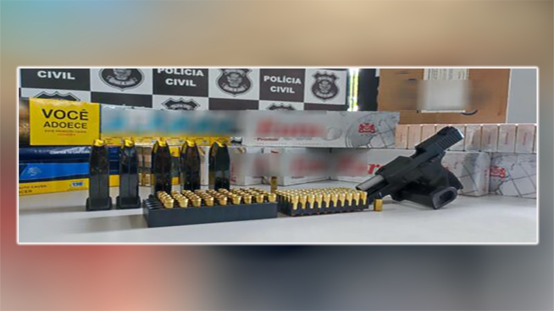 Buscas em distribuidoras de Valparaíso flagram cigarros contrabandeados, arma e munições