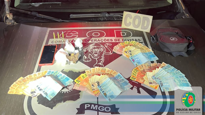 COD-PMGO –  prende traficante de drogas e porte ilegal de arma de fogo