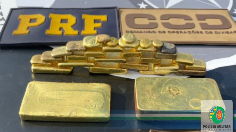 PMGO COD e PRF apreendem carga milionária em barras de ouro