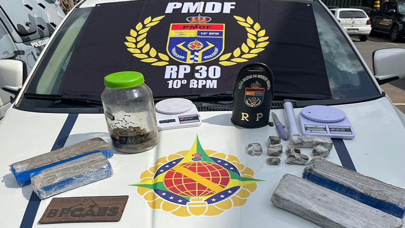 PMDF apreende 4 tabletes de maconha com traficante em Ceilandia