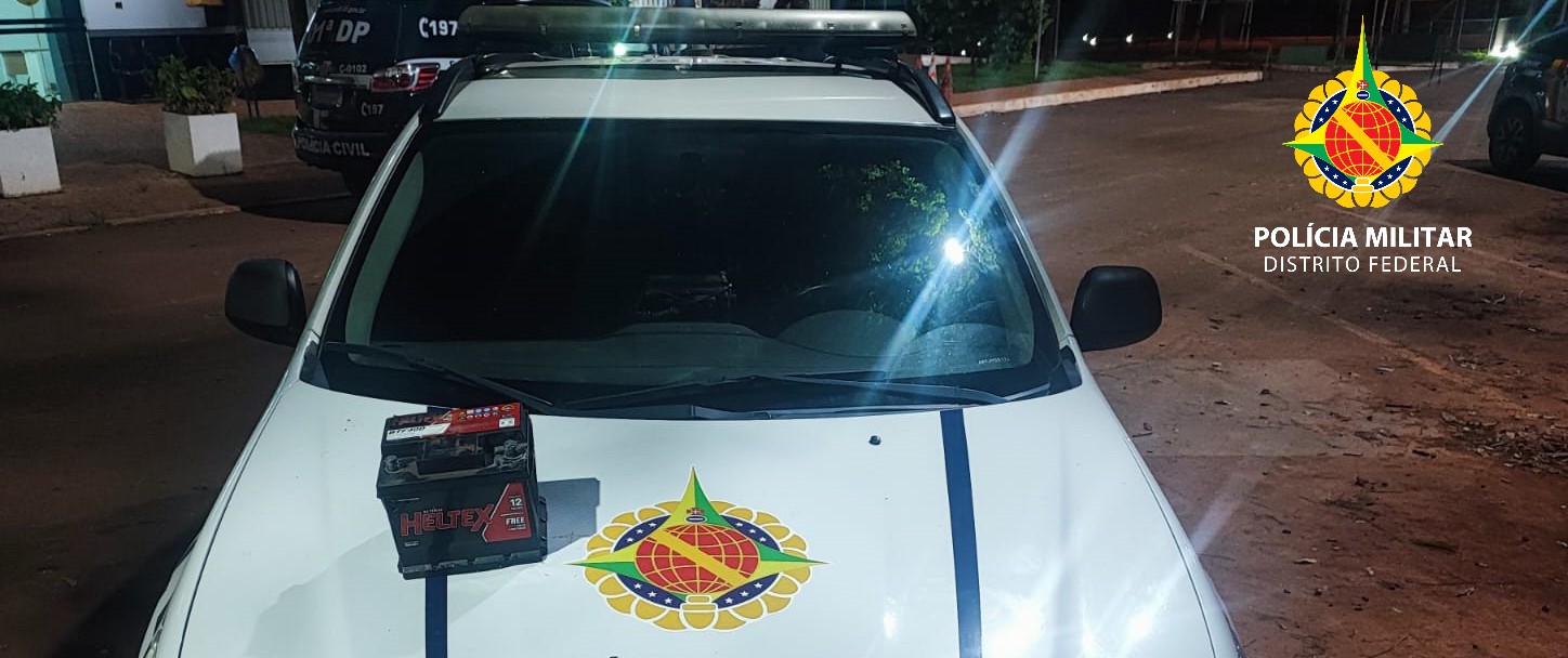 Indivíduo é detido após furto de bateria de veículo no Guará