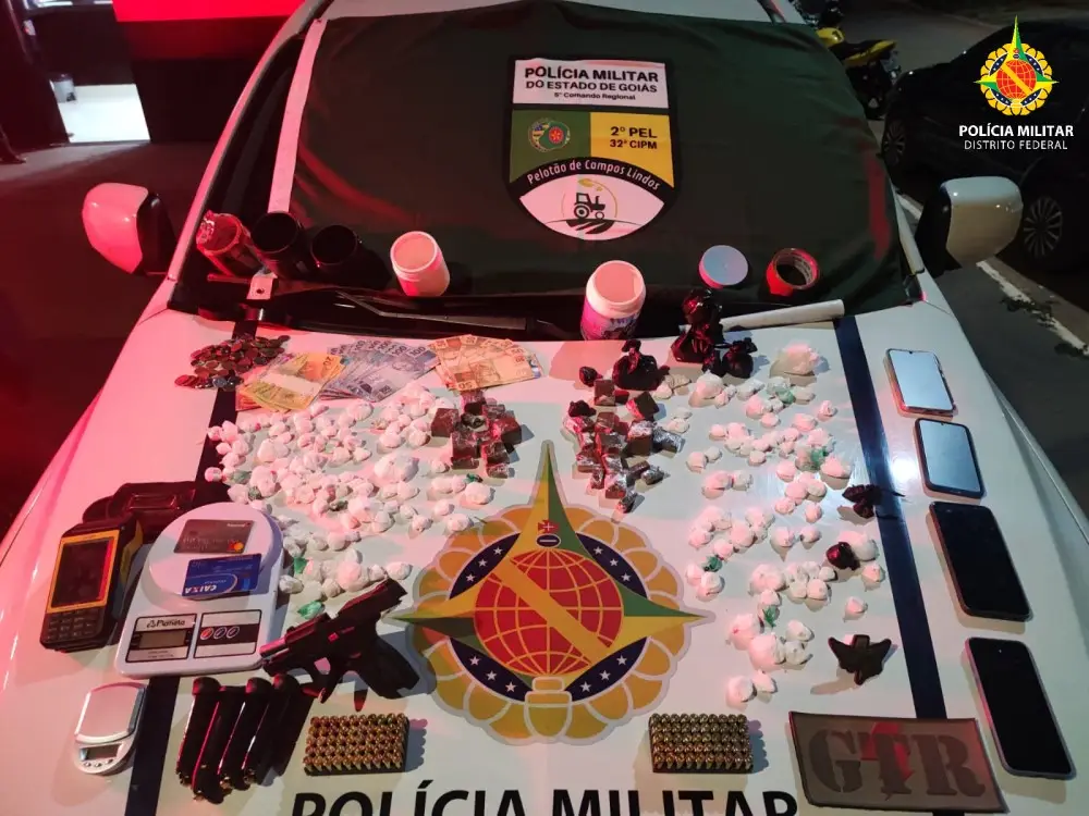 PMDF e PMGO no combate aos crimes de tráfico de drogas e posse ilegal de arma de fogo em Capão Seco – Paranoá/DF