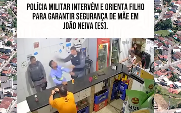 Policial militar dando orientação a um filho que maltrata a mãe. Conselho com carinho… Aconteceu em João Neiva ES. Veja o vídeo