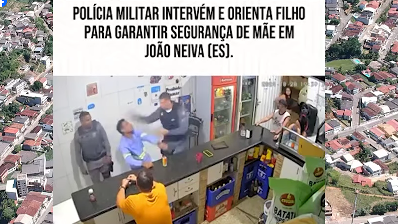 Policial militar dando orientação a um filho que maltrata a mãe. Conselho com carinho… Aconteceu em João Neiva ES. Veja o vídeo