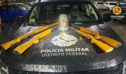 PMDF prende homem com um fuzil e mais duas armas de fogo em Ceilândia