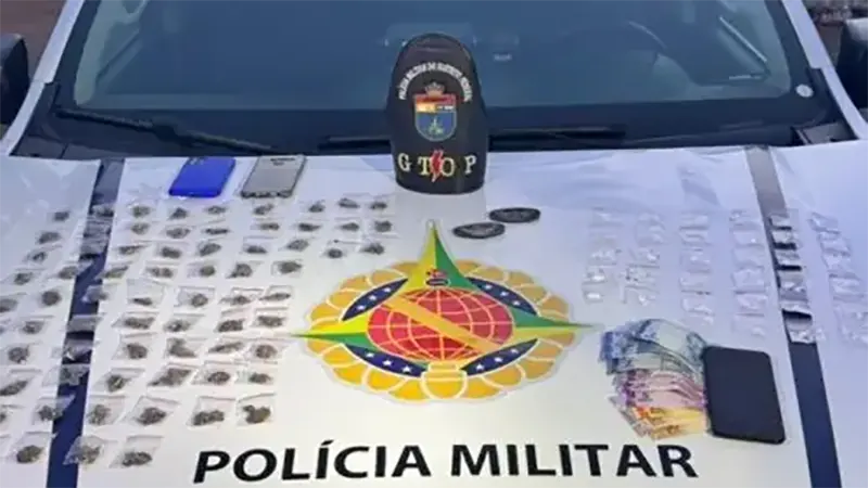 Traficante é preso pela PMDF com mais de cem papelotes de entorpecentes em Samambaia