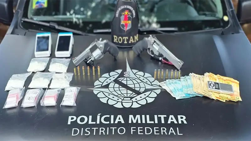 PMDF prende dois suspeitos por tentativa de homicídio, tráfico de drogas e posse ilegal de arma de fogo em Samambaia